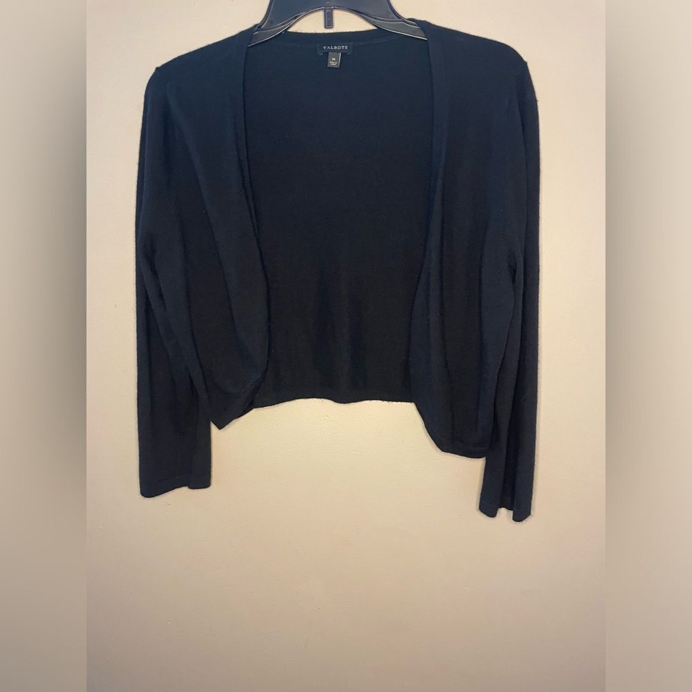 Talbots Black Short Long Sleeve Sweater EUC Medium
